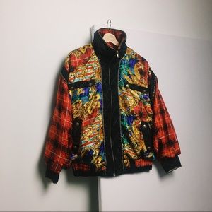 Vintage Bright Multi Patterned Windbreaker